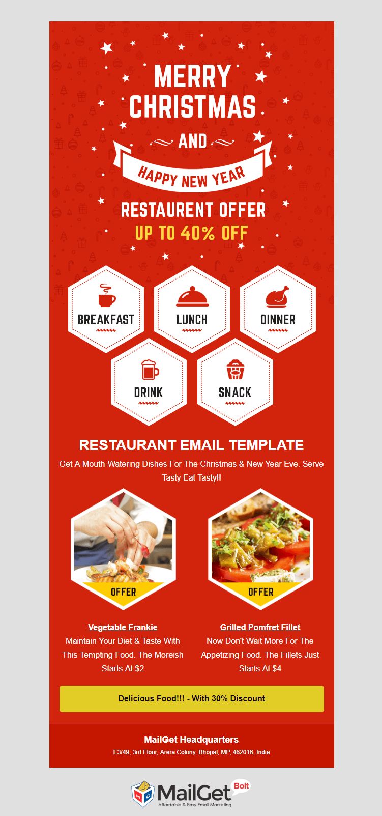 Food email newsletter