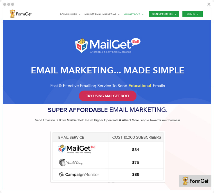 MailGet Bolt - Benchmark Email Alternatives