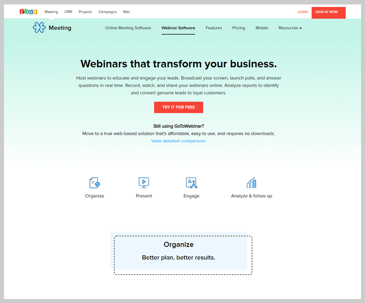 Zoho Meeting - Webinar Software