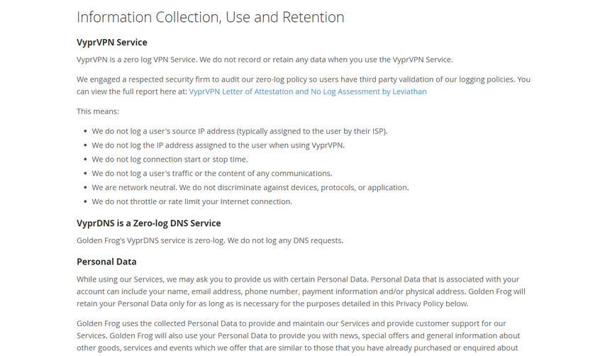 VyprVPN - Privacy Policy