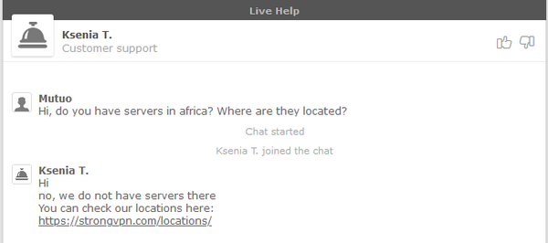 StrongVPN - LiveChat