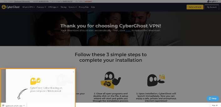 CyberGhost - Install