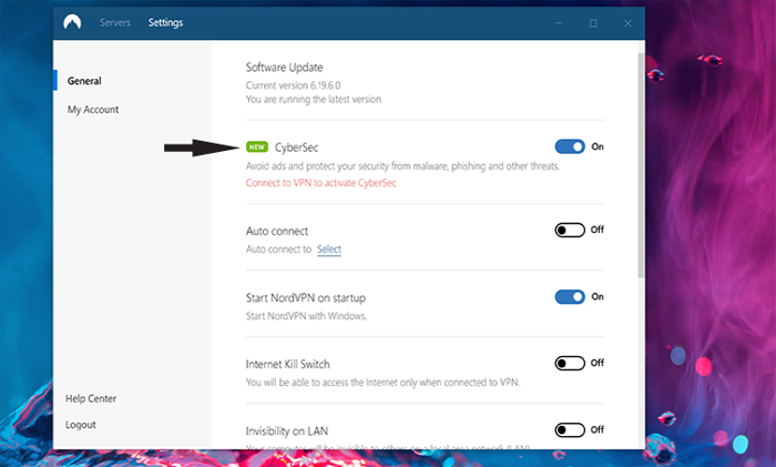 NordVPN - Settings