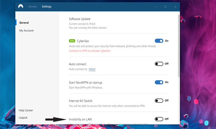 NordVPN - Settings