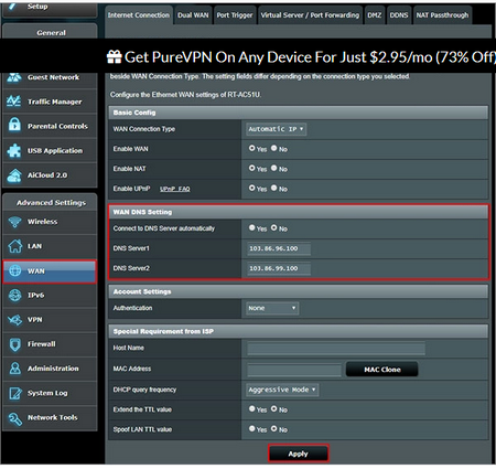 NordVPN - Router Settings