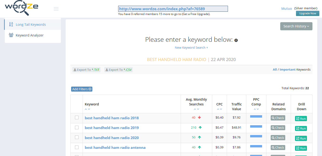 wordze - longtailkeywords