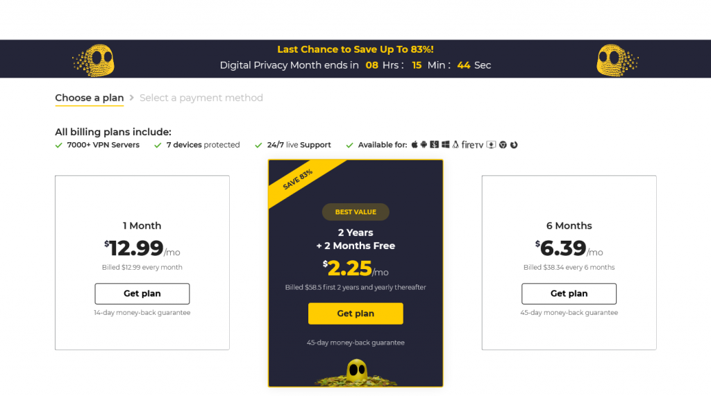 VPN-Deals - Cyberghost-Pricing