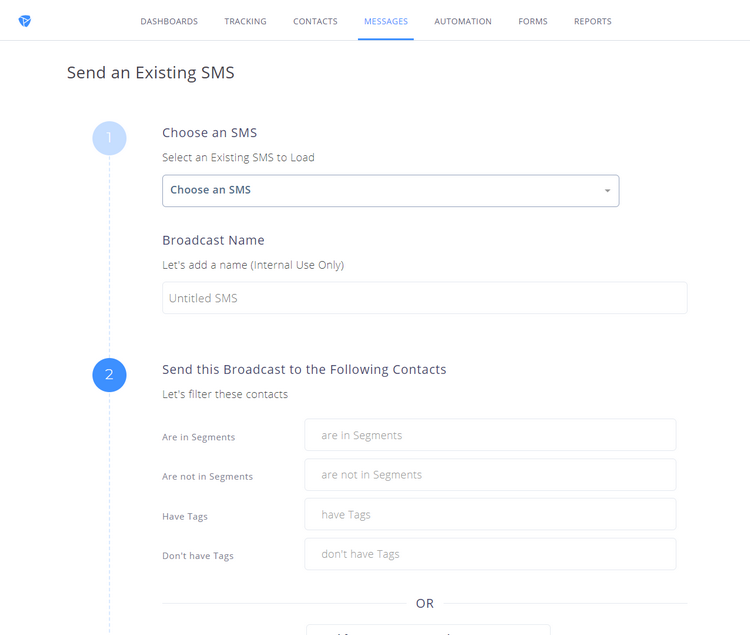 Platformly - SMS - Dashboard