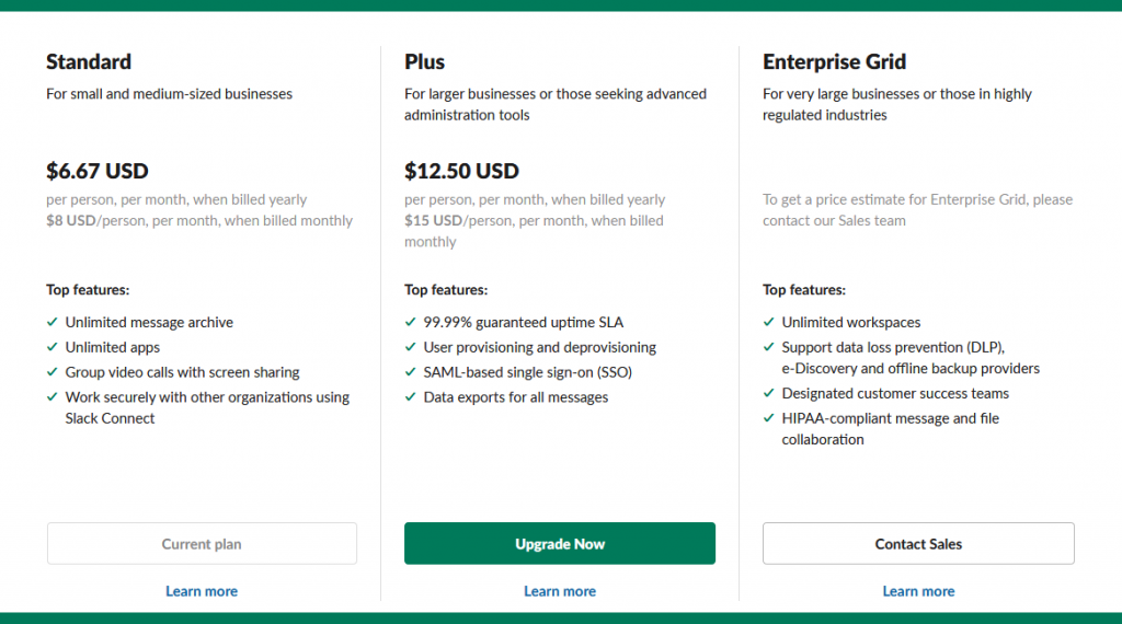 Slack - Pricing