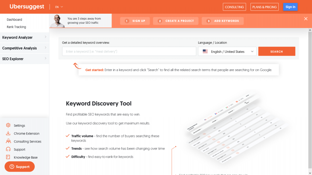 Ubersuggest - Home