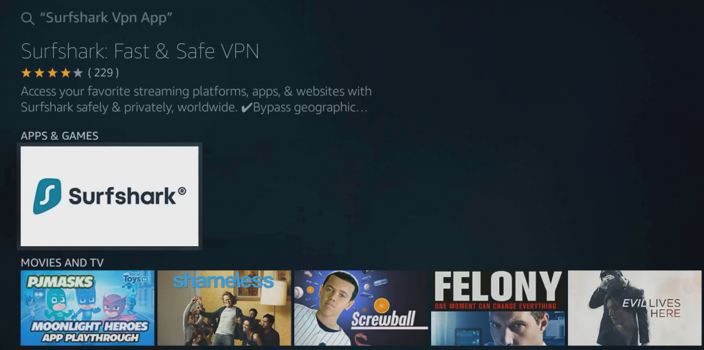 Surfshark-For-Firestick - Select-Surfshark-App