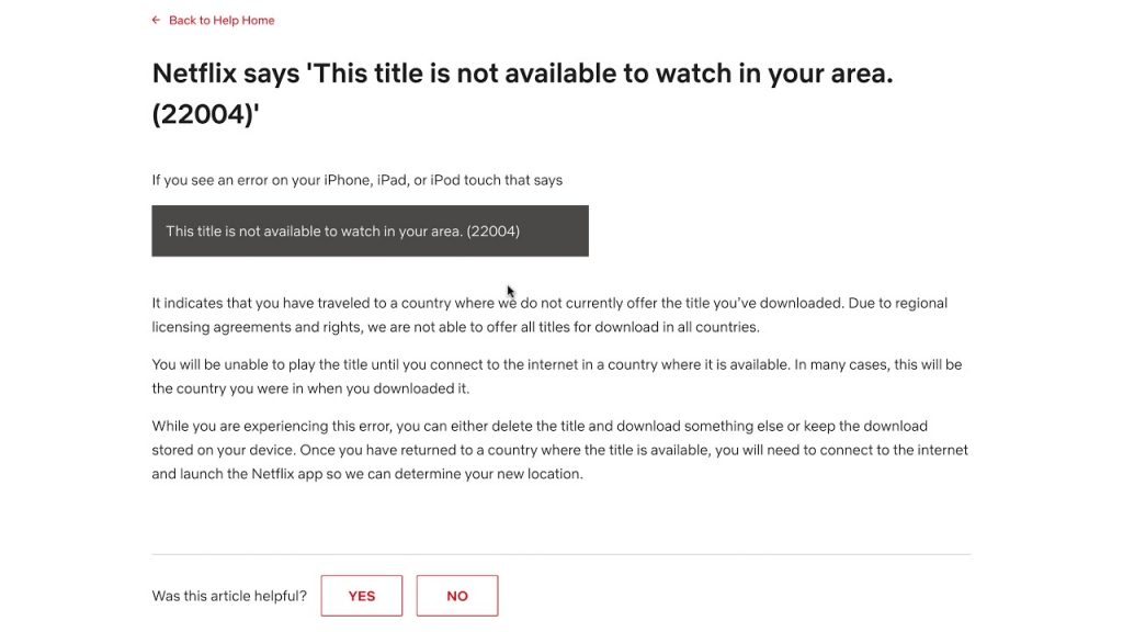 Netflix-VPN - Geolocation-Error