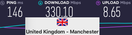 Surfshark-For-Netflix - Manchester-Speeds