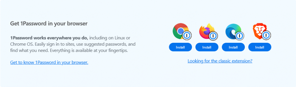 1Password - Browser-Extensions
