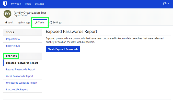 Bitwarden - Reports