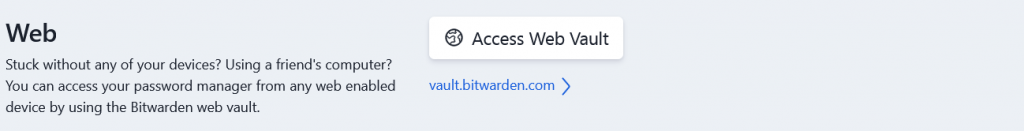 Bitwarden - Web-App