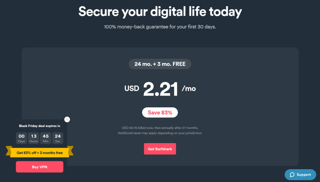 VPN - Deals - Surfshark - Pricing