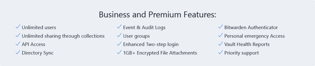 Bitwarden - Business-Features